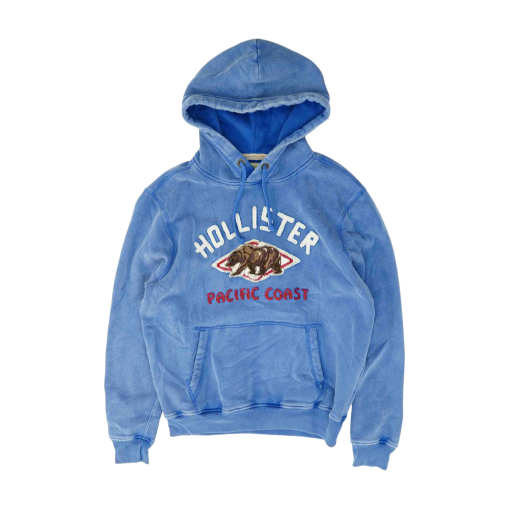 Blue Solid Hoodie Pullover