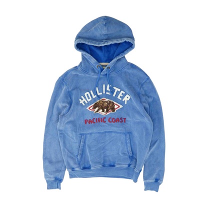 Blue Solid Hoodie Pullover