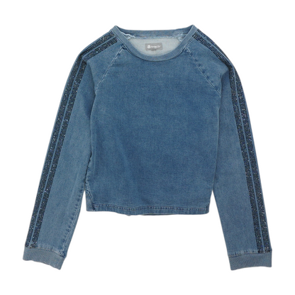 Blue Solid Sweatshirt Pullover