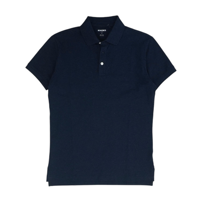 Navy Solid Short Sleeve Polo