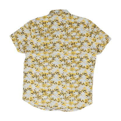 Orange Print Short Sleeve Button Down