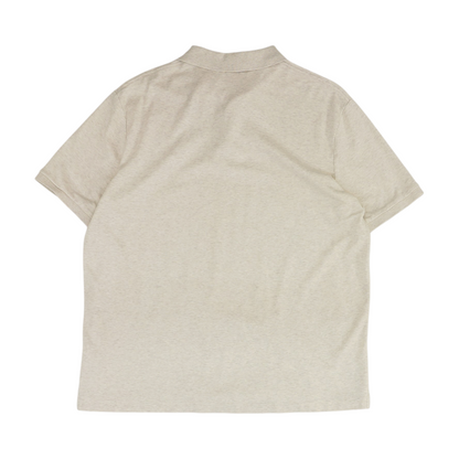 Beige Solid Short Sleeve Polo