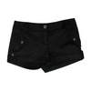Black Solid Casual Shorts