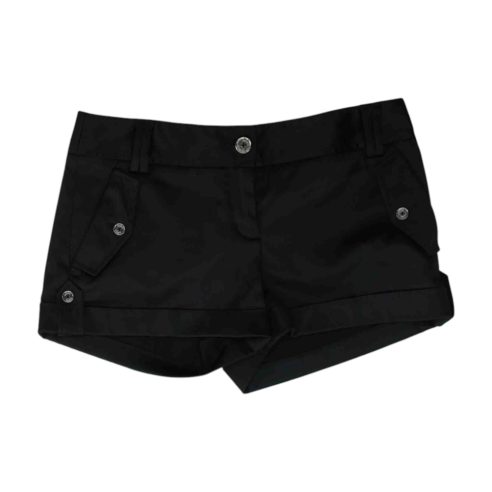 Black Solid Casual Shorts