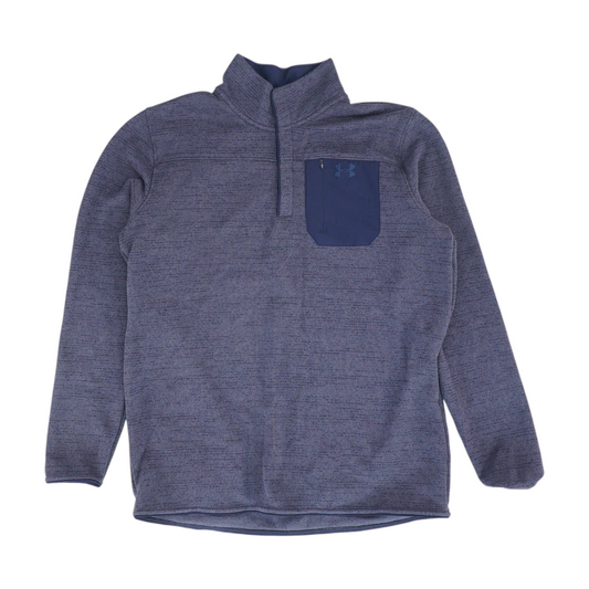 Blue Color Block 1/4 Zip Pullover