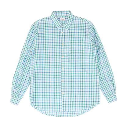 Green Check Long Sleeve Button Down