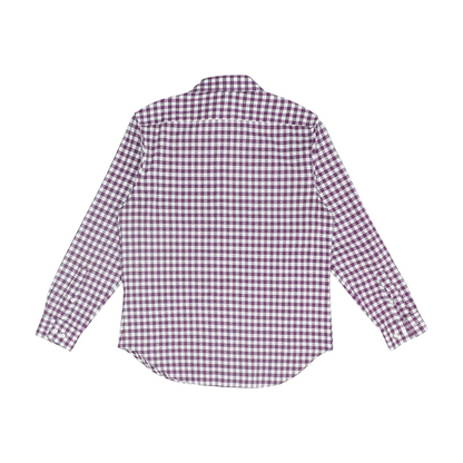 Purple Check Long Sleeve Button Down