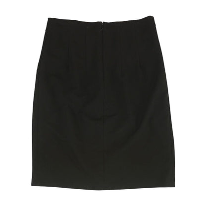 Black Solid Midi Skirt