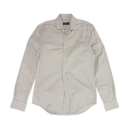 Gray Solid Long Sleeve Button Down