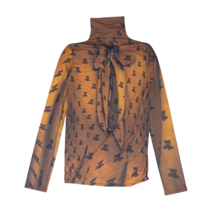 Brown Print Blouse
