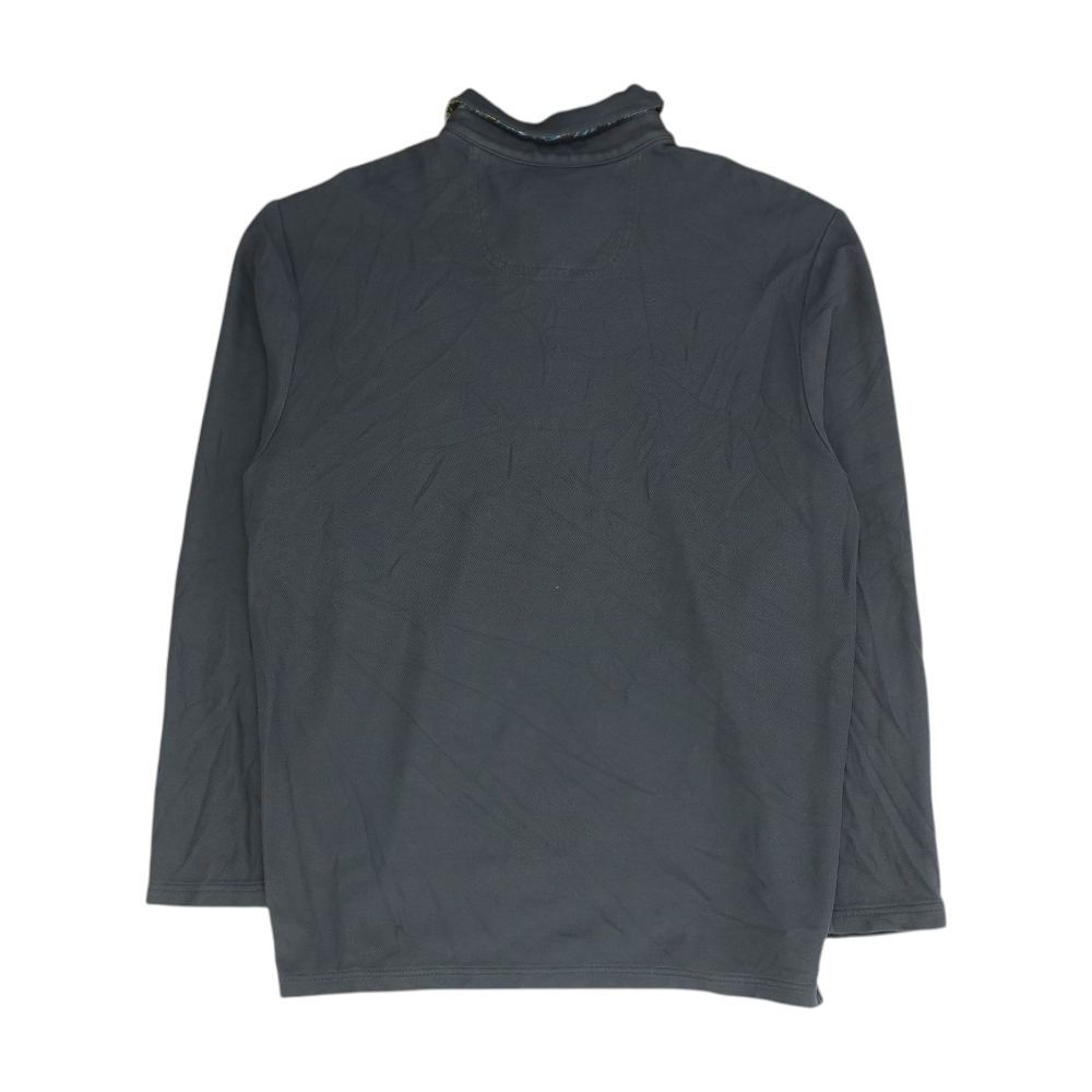 Charcoal Solid Long Sleeve Polo