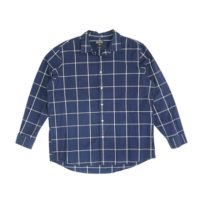 Navy Check Long Sleeve Button Down