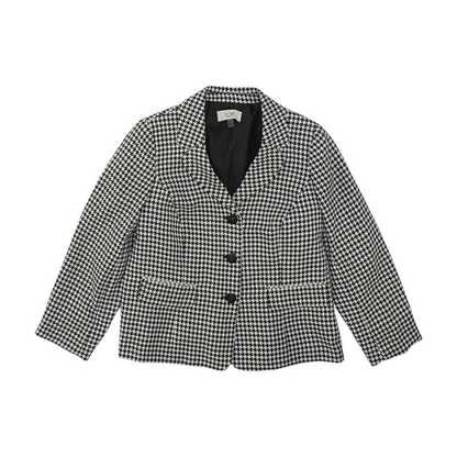 White Plus Houndstooth Blazer