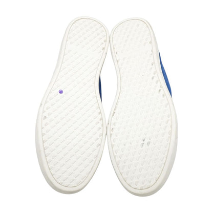 Lux Suede-Trimmed Leather Sneakers Blue Low Top Athletic Shoes