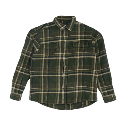 Olive Plaid Flannel Button Down