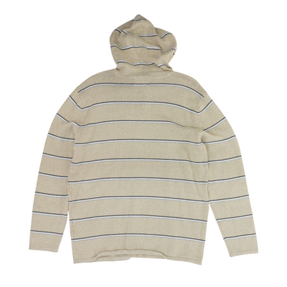 Beige Striped Pullover Sweater
