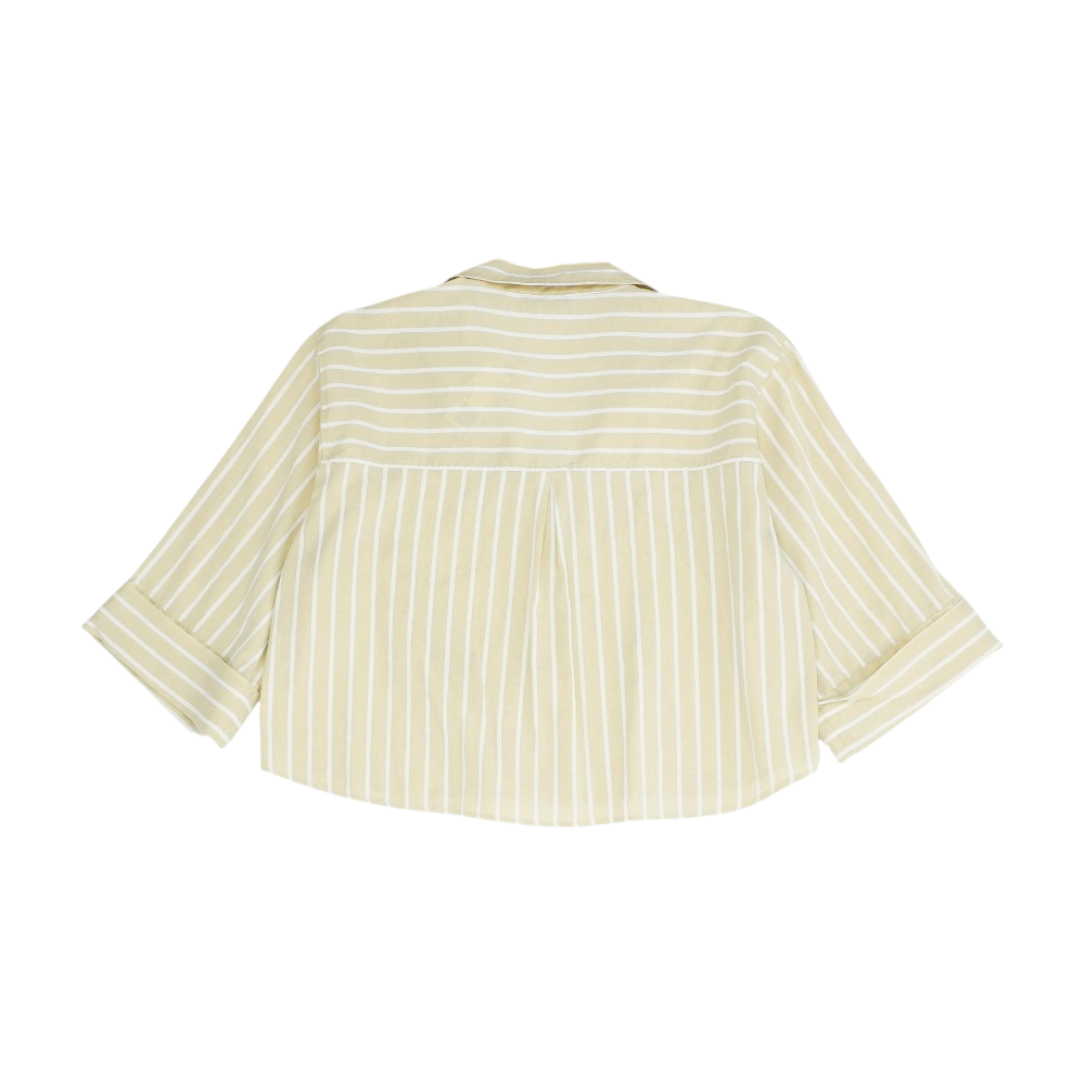 Beige Striped Button Down