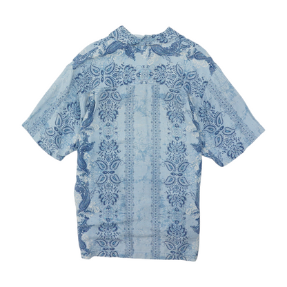 Blue Paisley Short Sleeve Button Down
