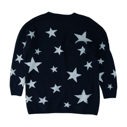 Navy Graphic Cardigan Sweater