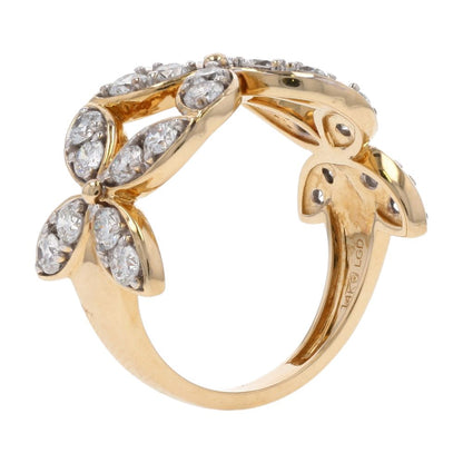 1 1/2 Ct 14K Gold Lab Grown Diamond Clover Cocktail Ring