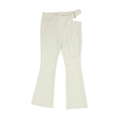 Beige Striped Pants