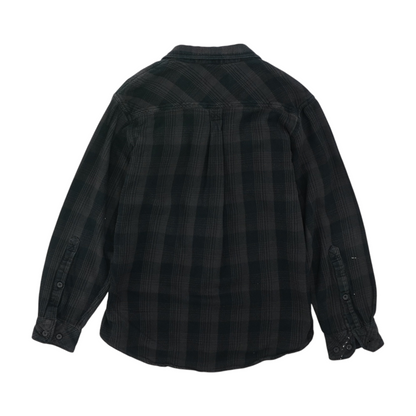Black Plaid Flannel Button Down