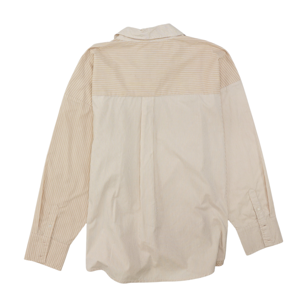 Beige Striped Button Down