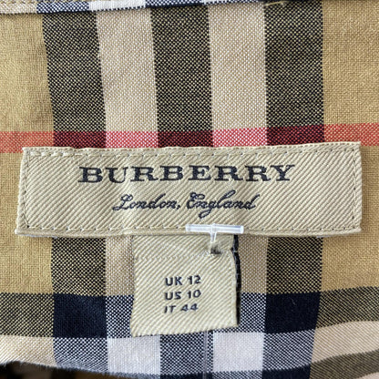 Vintage Check Cotton Tie-Waist Shirt Dress