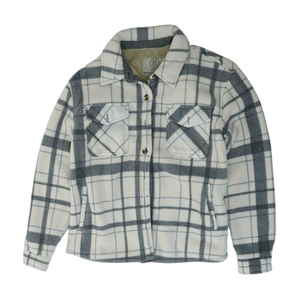 Ivory Plaid Flannel Button Down