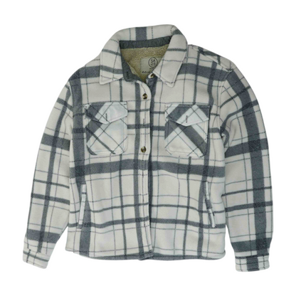 Ivory Plaid Flannel Button Down