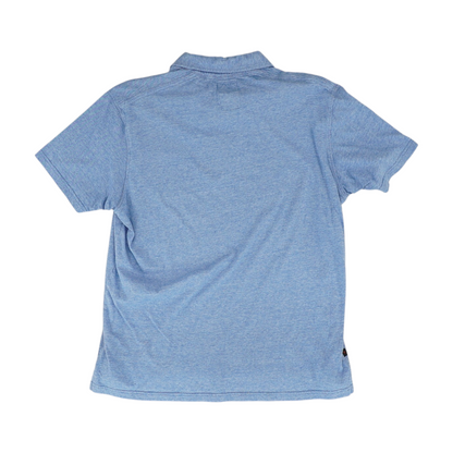 Blue Solid Short Sleeve Polo