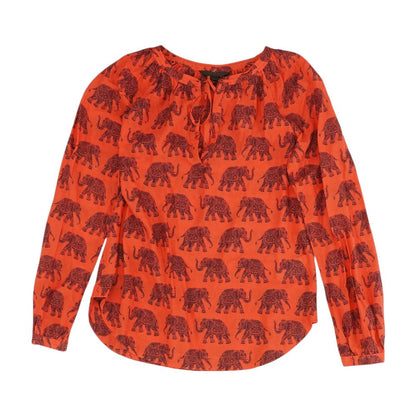 Red Animal Long Sleeve Blouse