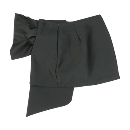 Black Solid Mini Skirt