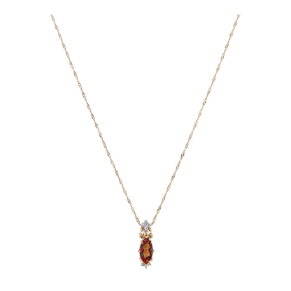 14K Yellow Gold Mystic Topaz Pendant Necklace
