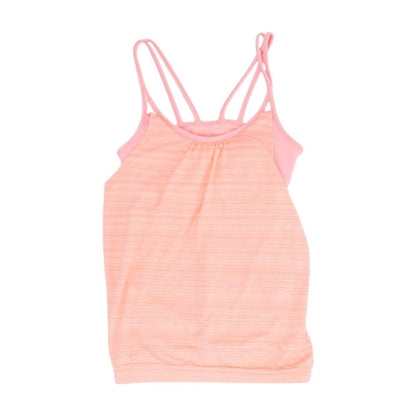 Coral Striped Active Tank T-Shirt