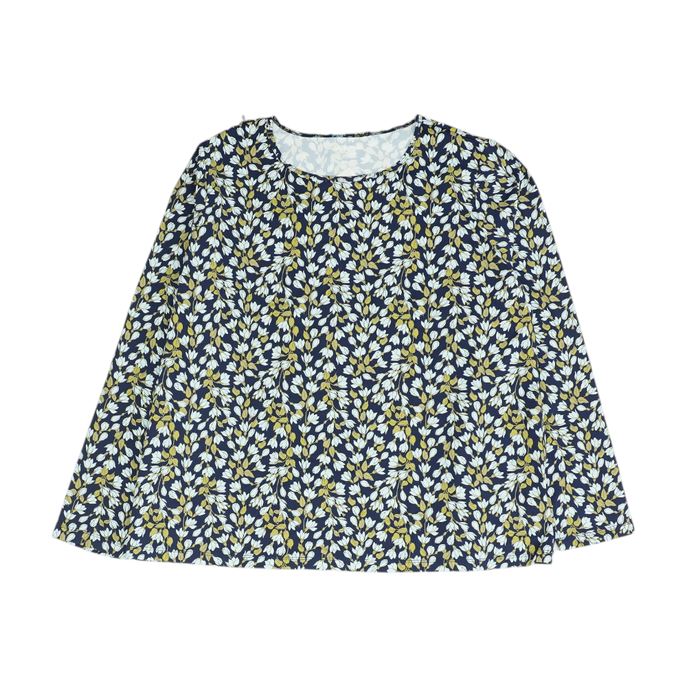 Navy Plus Size Floral Blouse