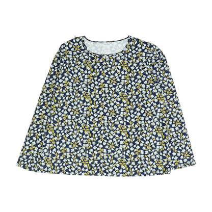 Navy Plus Size Floral Blouse