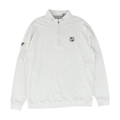 Gray Striped 1/4 Zip Pullover