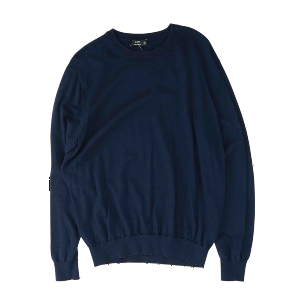 Navy Solid Pullover Sweater