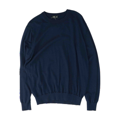 Navy Solid Pullover Sweater