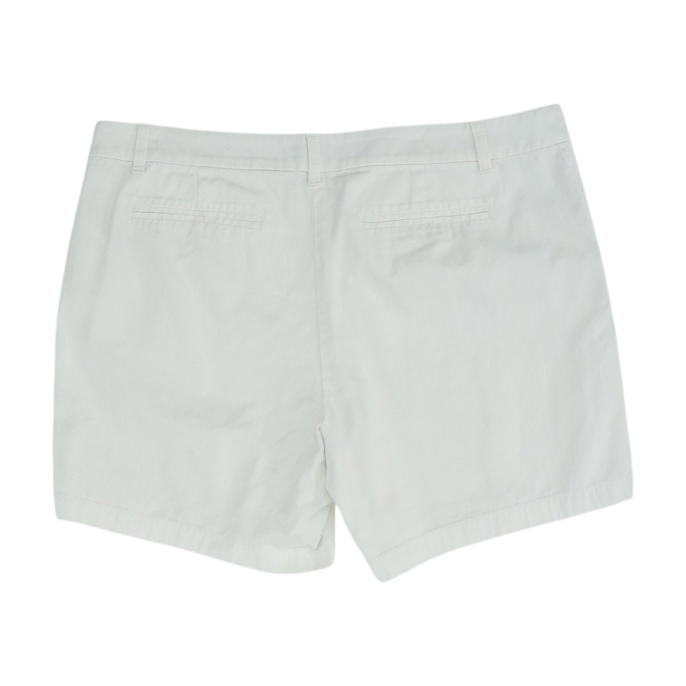 White Solid Chino Shorts