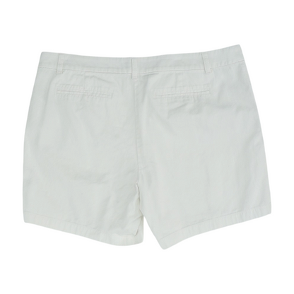 White Solid Chino Shorts