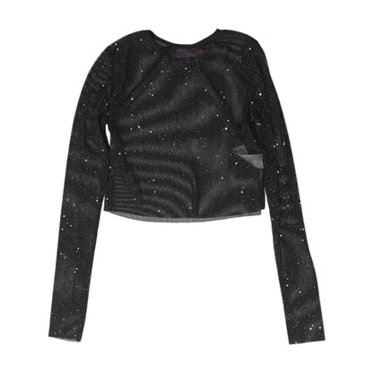 Black Solid Long Sleeve Blouse