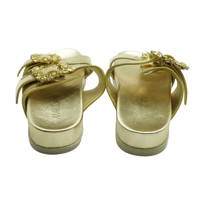 Gold Embellished Slide Sandals