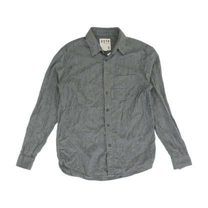 Gray Solid Flannel Button Down