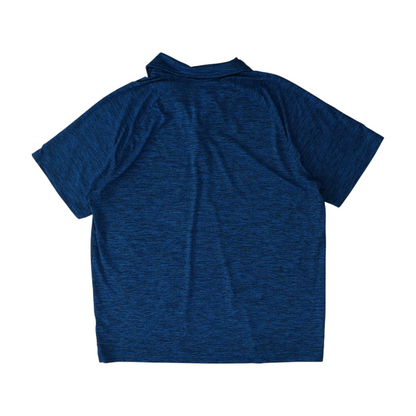 Blue Solid Short Sleeve Polo