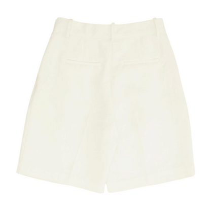 White Solid Chino Shorts