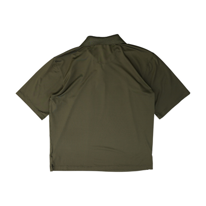 Brown Geometric Short Sleeve Polo