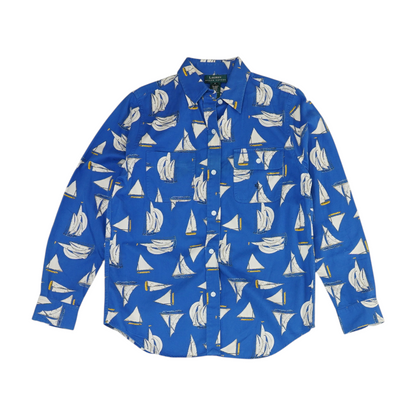 Blue Print Button Down