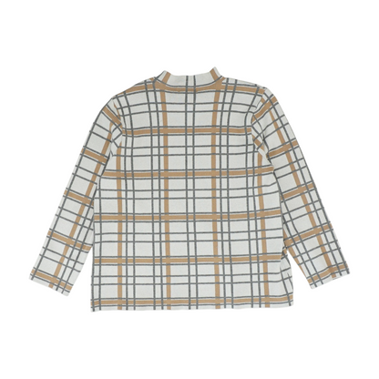 Beige Plus Plaid Pullover Sweater